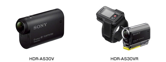 新型アクションカム HDR-AS30V、ライブビューリモコン付きのHDR-AS30VR